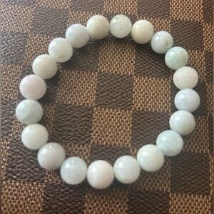 Natural Grade A Burma Jade Bead Stretch Bracelet